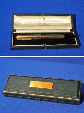 Ручка «Parker» с футляром, подарок на память о посещении В.Н.Челомеем Лондона